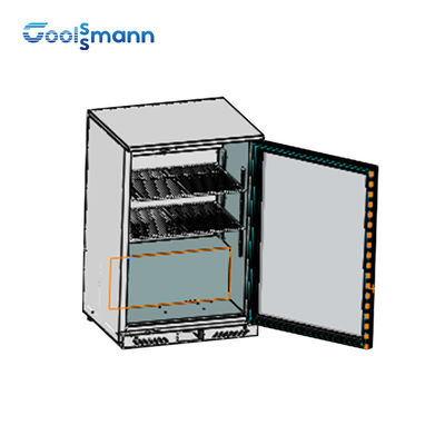 Wire Tube Condenser Back Bar Beer Cooler , Back Bar Drinks Fridge With 1 Glass Door