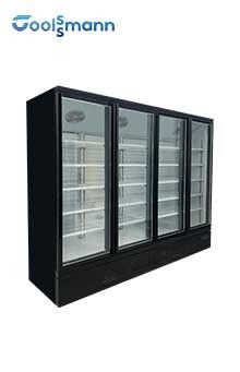1700L Glass Door Display Freezer , LED Glass Front Drink Fridge 2m Height