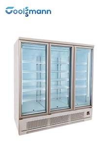 1700L Glass Door Display Freezer , LED Glass Front Drink Fridge 2m Height