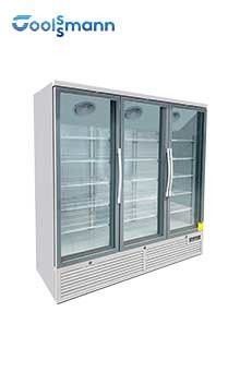 1700L Glass Door Display Freezer , LED Glass Front Drink Fridge 2m Height