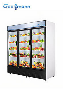 Vertical Glass Door Freezer 220V / 50Hz Transparent Fridge 2 . 02m Height