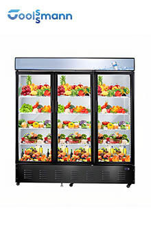 Vertical Glass Door Freezer 220V / 50Hz Transparent Fridge 2 . 02m Height