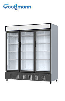 Vertical Glass Door Freezer 220V / 50Hz Transparent Fridge 2 . 02m Height