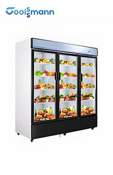 Vertical Glass Door Freezer 220V / 50Hz Transparent Fridge 2 . 02m Height