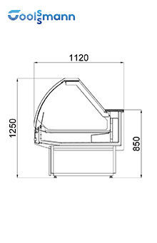 Curved Glass Deli Display Refrigerator
