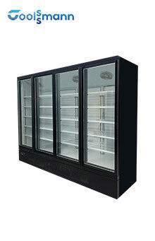 1700L Glass Door Display Freezer , LED Glass Front Drink Fridge 2m Height