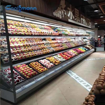 Customizable Open Display Chiller Fruit Vegetable Beverage Cabinet Freezer 1.25m Wide